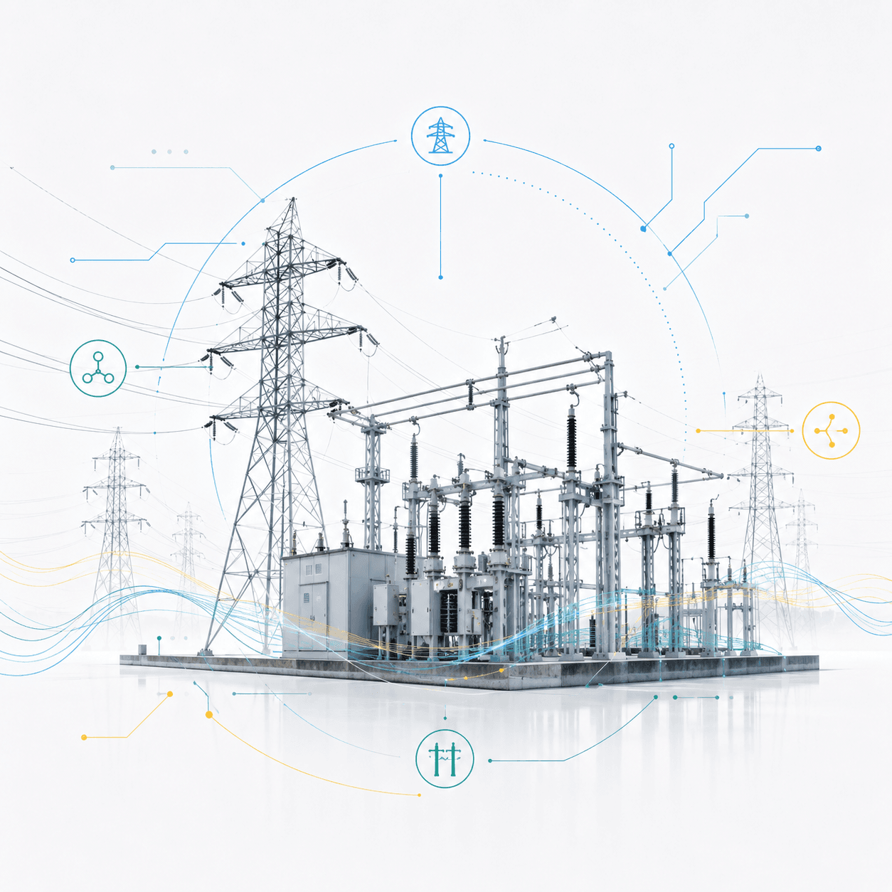 Wires, cables and electrical components on display at exhibitor stands