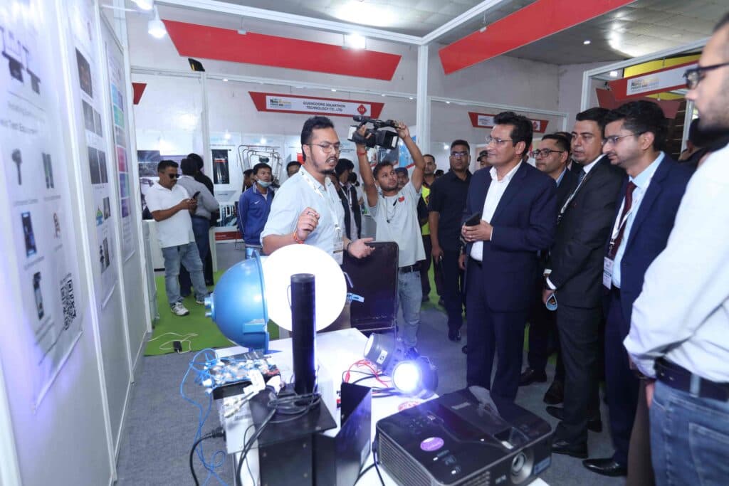 Electrical equipment demonstration on floor