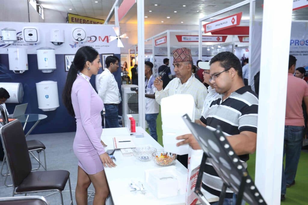 Electrical equipment demonstration on floor